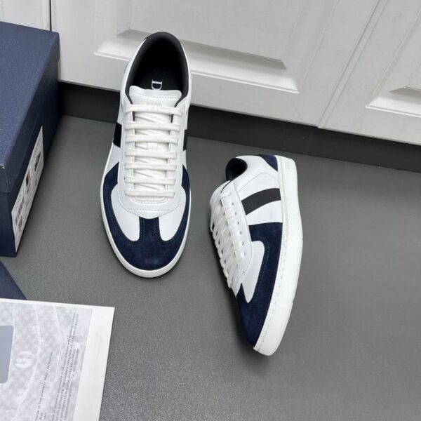 Dior Low Top Sneakers With Retro Inspired Athletic Stripe & Contrast Toe Cap