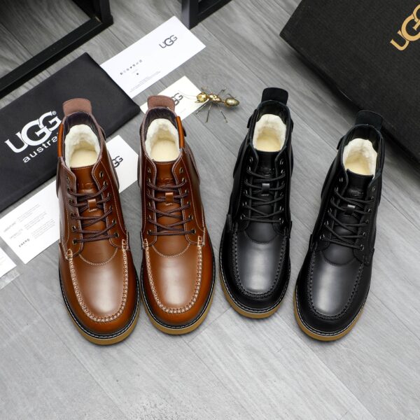 UGG Ambush Smooth Leather Combat  Boots In 2 Colors