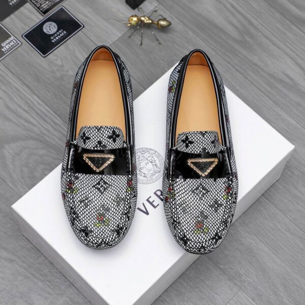 Versace Monogram Python Driver Loafers