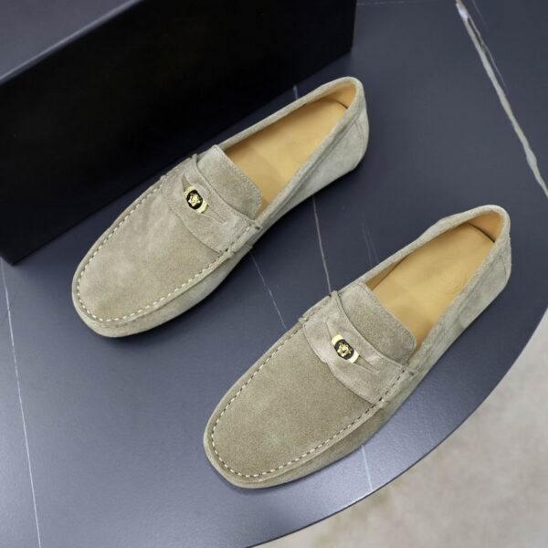 Versace Medusa Suede Driver Loafers