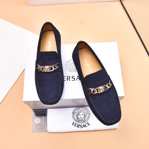 Versace La Medusa Suede Loafers In 2 Colors
