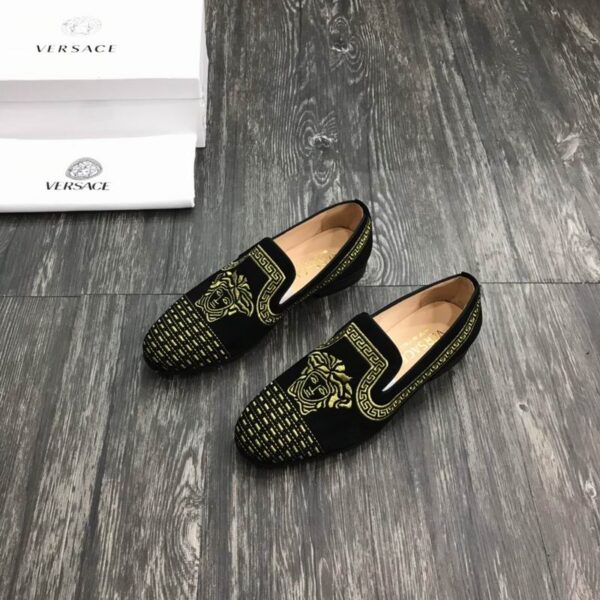 Versace Medusa Greca Embroidery Evening Loafers