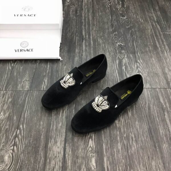 Versace Crystal Crown Velvet Evening Loafers