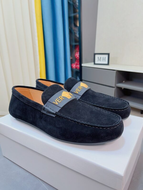 Versace Black Suede Men's Driver Loafers