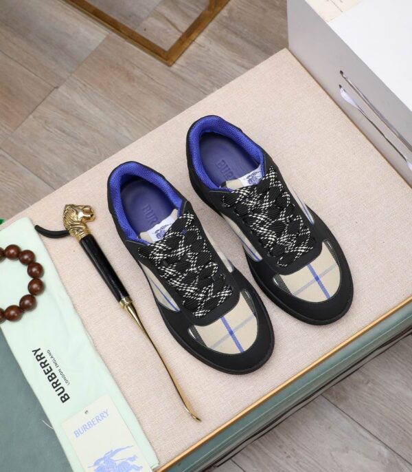 Burberry Women's Knight Check & Leather Chunky Low Top Sneakers In 2 Colors