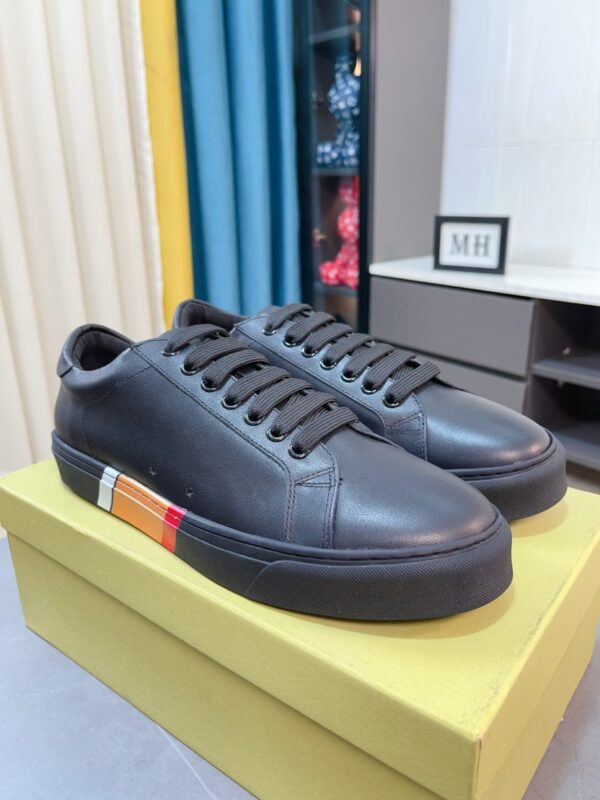 Burberry Leather Icon Stripe Midsole Low Top Sneakers In Different Colors