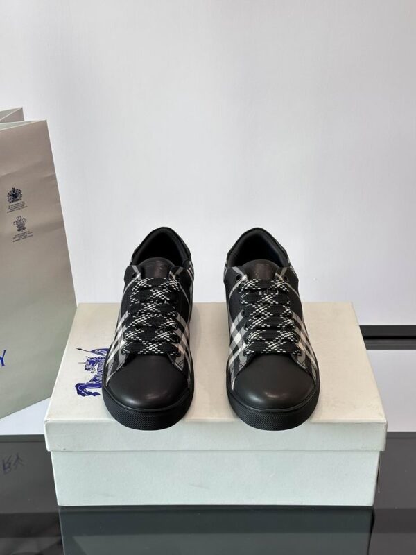 Burberry Check & Leather Low Top Sneakers In Different Colors