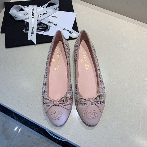 Chanel Tweed & Leather Flats In Different Colors