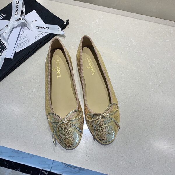 Chanel Textured Metallic Leather Ballet Flats In Different Colors