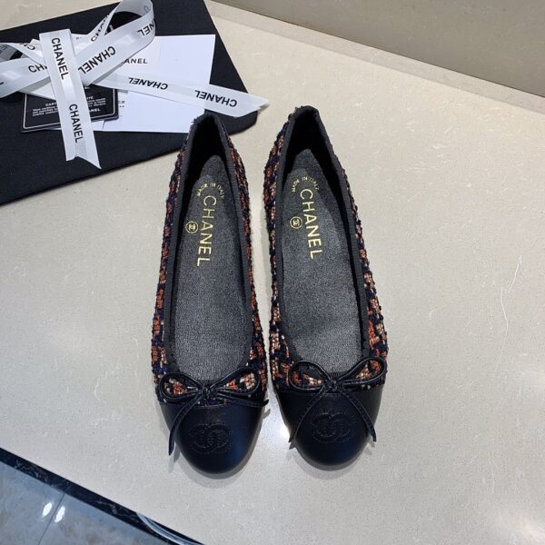 Chanel Tweed & Leather Flats
