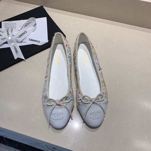Chanel Tweed & Leather Flats In Different Colors