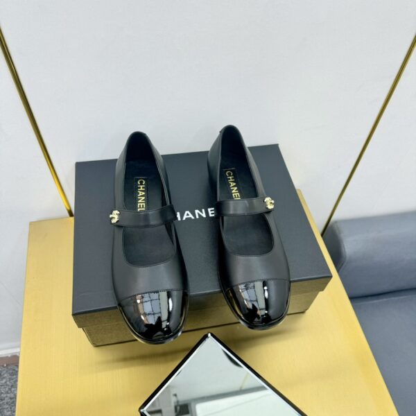 Chanel Patent Leather CC Button Mary Jane Flats In Different Colors