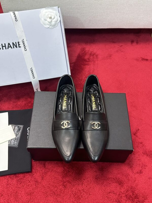 Chanel Patent Leather Pointed Toe CC Loafers In Different Colors