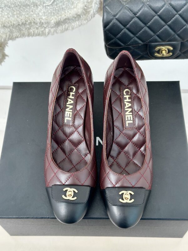 Chanel Quilted Leather Cap Toe CC Bow Pump Heels In Different Colors
