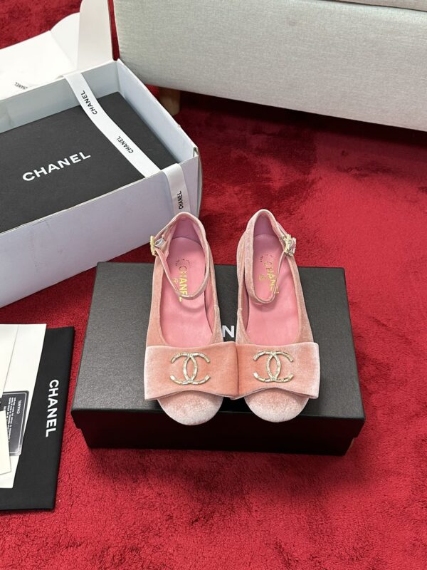 Chanel Velvet Bow Crystal CC Mary Jane Flats In 2 Colors