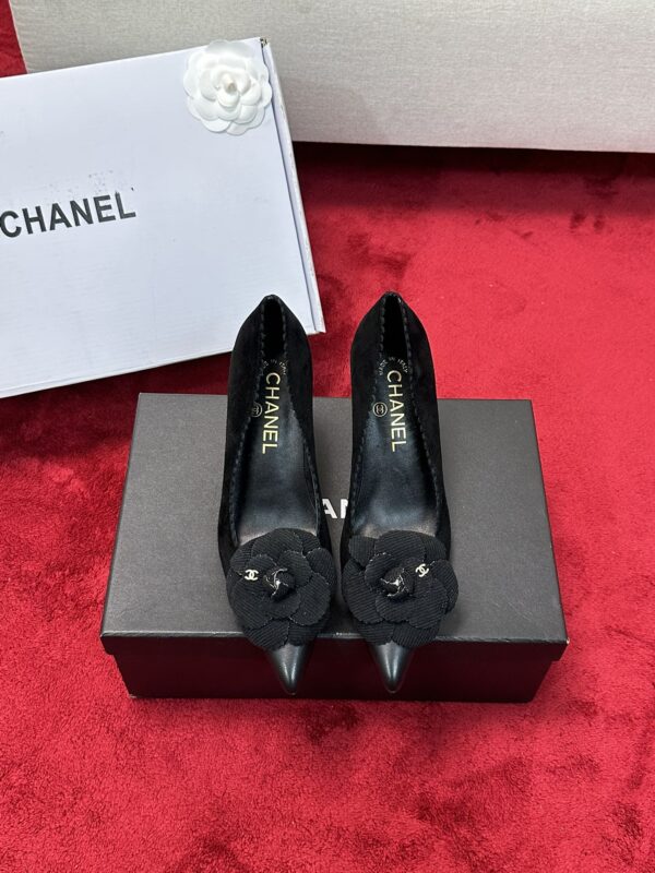 Chanel Corduroy Mesh Camellia Cap Toe Pointy Pump Heels In Different Colors