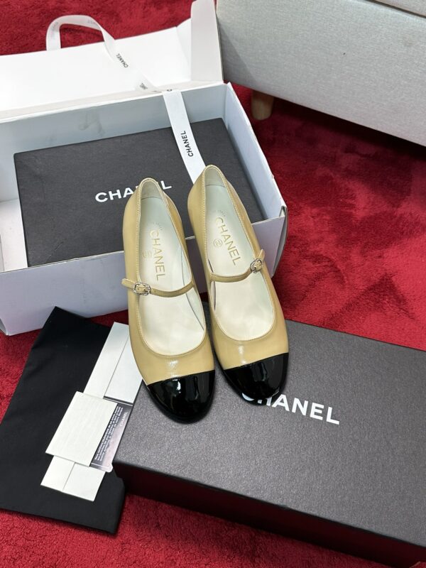 Chanel Patent Cap Toe Rhinestone Buckle Mary Jane Flat Heels In Different Colors