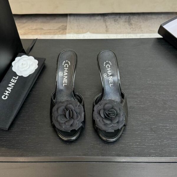 Chanel Quilted Camellia Open Toe Pump Heels In Different Colors