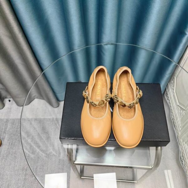 Chanel Coin Charm Strap Leather Mary Jane Flats In 2 Colors