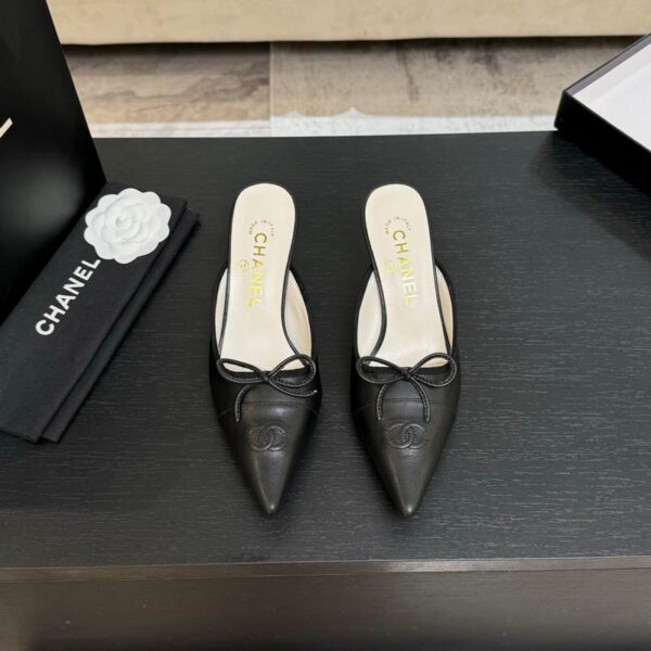 Chanel Pointed Toe Bow Two Tone Pump Heels In Different Colors