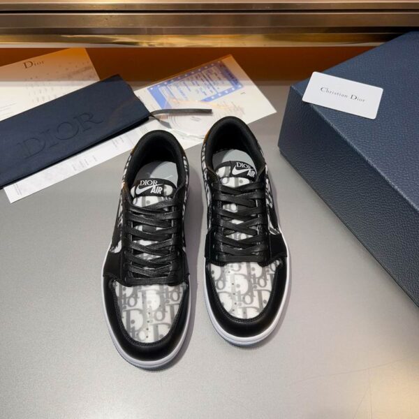 Dior x Air Jordan 1 Low Style Custom Sneakers With Dior Oblique Jacquard