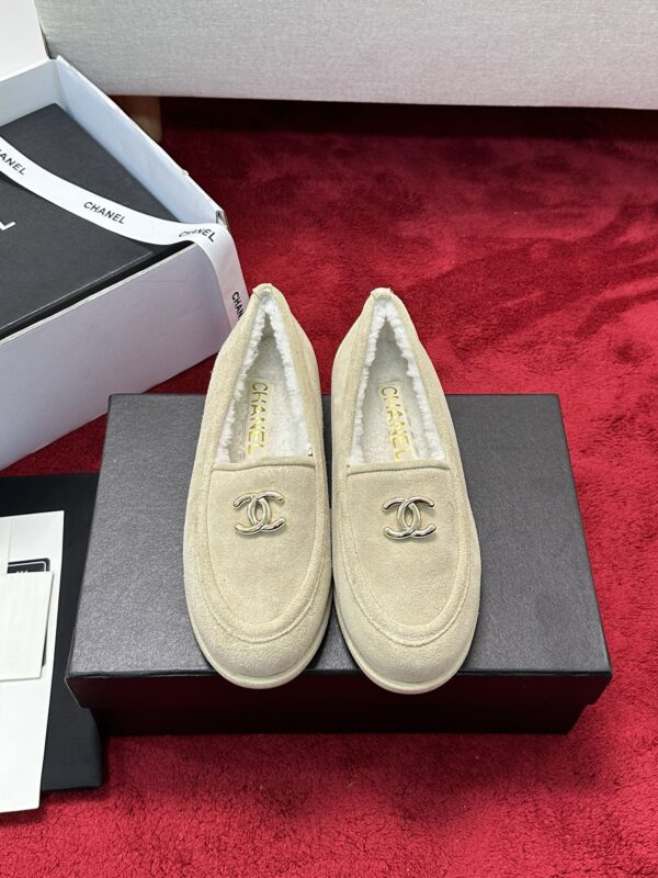 Chanel Suede Shearling CC Loafers In Different Colors